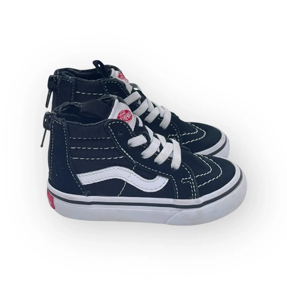 Vans™ ® ✌︎︎ Sk8-Hi Zip Hi Top Sneakers Skate Shoes ✌︎︎ Black Suede ✌︎︎ 5 Toddler